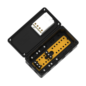 Junctionbox TP180 black IP65 UV resistant with w/3x2 terminals 180x88x47 deploy Optically controlled sensor