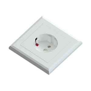 Edge single socket white 16A+Earth for box mounting