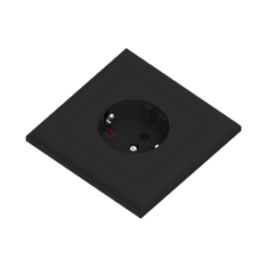Edge single socket black 16A+Earth for box mounting