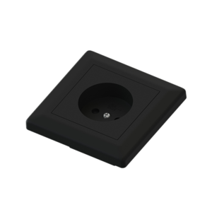 Euro Classic pro single socket black 16A+without earth for box mounting