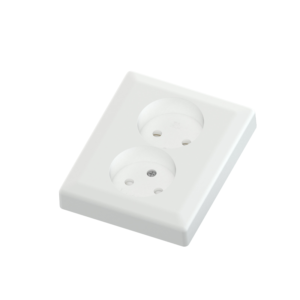 Euro Classic pro double socket white 16A+without Earth for box mounting