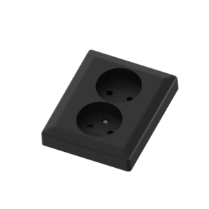 Euro Classic pro double socket black 16A+without Earth for box mounting