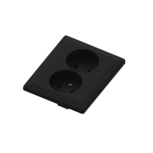 Euro Classic pro double socket black low 16A+without earth for box mounting