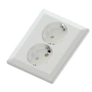 Euro Classic pro double socket white low 16A+Earth for box mounting