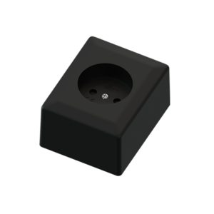 Euro Classic pro single socket black 16A+without earth for surface mounting