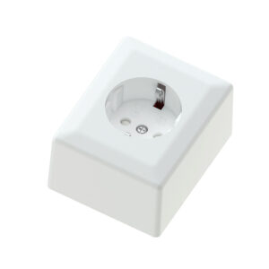 Euro Classic pro single socket white 16A+Earth for surface mounting
