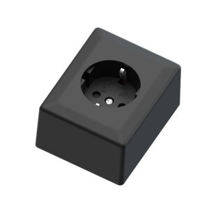 Euro Classic pro single socket black 16A+Earth for surface mounting