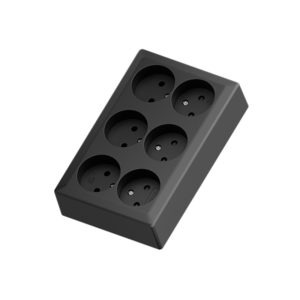 Euro Classic pro 6 way socket black 16A+without Earth for surface mounting
