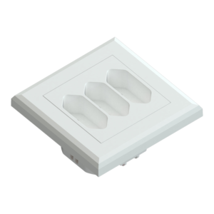 Edge 3 way Euro white socket 300W for box mounting