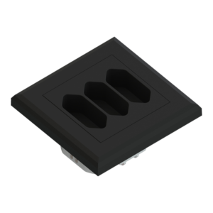 Edge 3 way Euro black socket 300W for box mounting