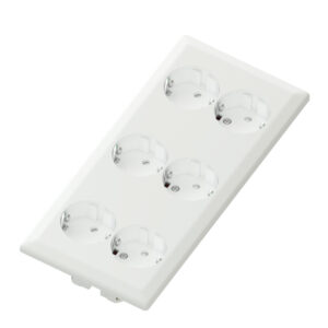 Euro Classic pro 1,5 x 6 way socket white low 16A+Earth for box mounting