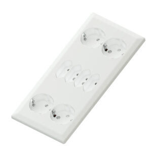 Low Euro Classic recessed 4 Euro+ 4 way shuko 16A+Earth white