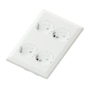 Euro Classic pro 1,5 x 4 way socket white low 16A+Earth for box mounting