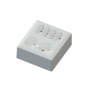 Euro Classic surface mounting 4 Euro+2 way shuko 16A+without earth white