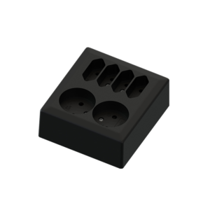 Euro Classic surface mounting 4 Euro+2 way shuko 16A+without earth black