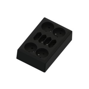 Euro Classic surface mounting 4 Euro+ 4 way shuko 16A+without earth black