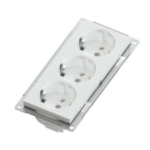 Euro Classic pro triple socket white 16A+Earth for box mounting without frame