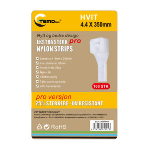 Cable ties white 4.4x350mm 100 pack.
