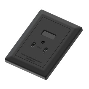 Power socket 1.5 35W black recessed 2xUSB-C
