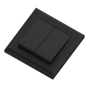 Edge switch recessed 1+1 pole black (1+1)