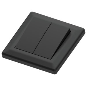 Euro classic switch recessed 1+1 pole black (1+1)