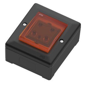 Euro classic doorbell switch surface mounting with light IP55 1pol 16A/1R black